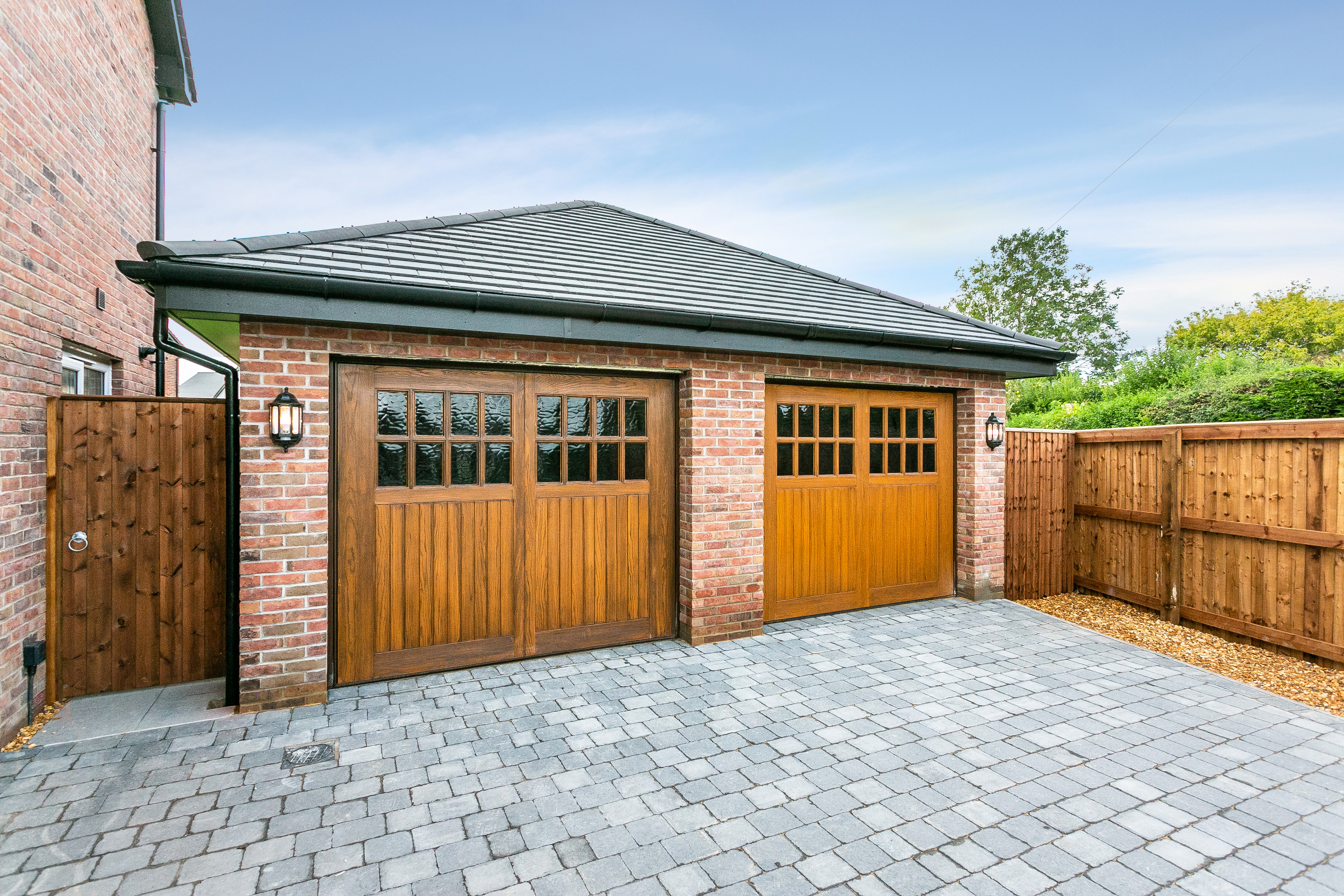 Detached Double Garage with Electric Remote Control Doors